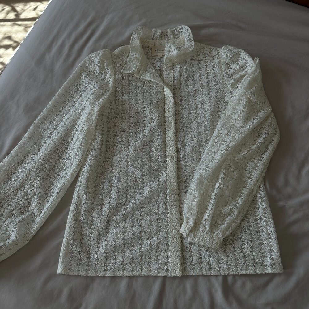 Sezane Cathy Shirt Ecru - Size 4